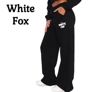 White Fox Offstage Wide Leg Sweatpants NEW